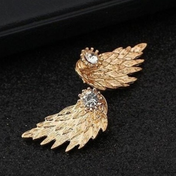 Retro Feather 3-D angel wing Earrings NWT - Picture 7 of 8